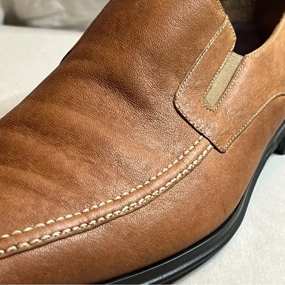 Bruno Magli Raging Collection Made in Italy Tan Leather Loafers Sz 13 Summer - Picture 6 of 16